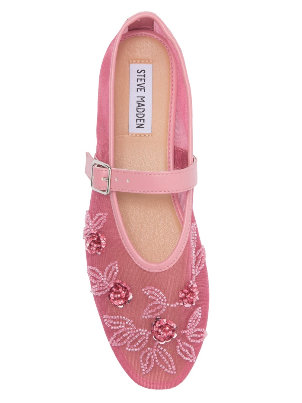 🌸 MOST WANTED Steve Madden Pink Dreaming Beaded Mary Jane Flats 🌸 - Picture 2 of 9
